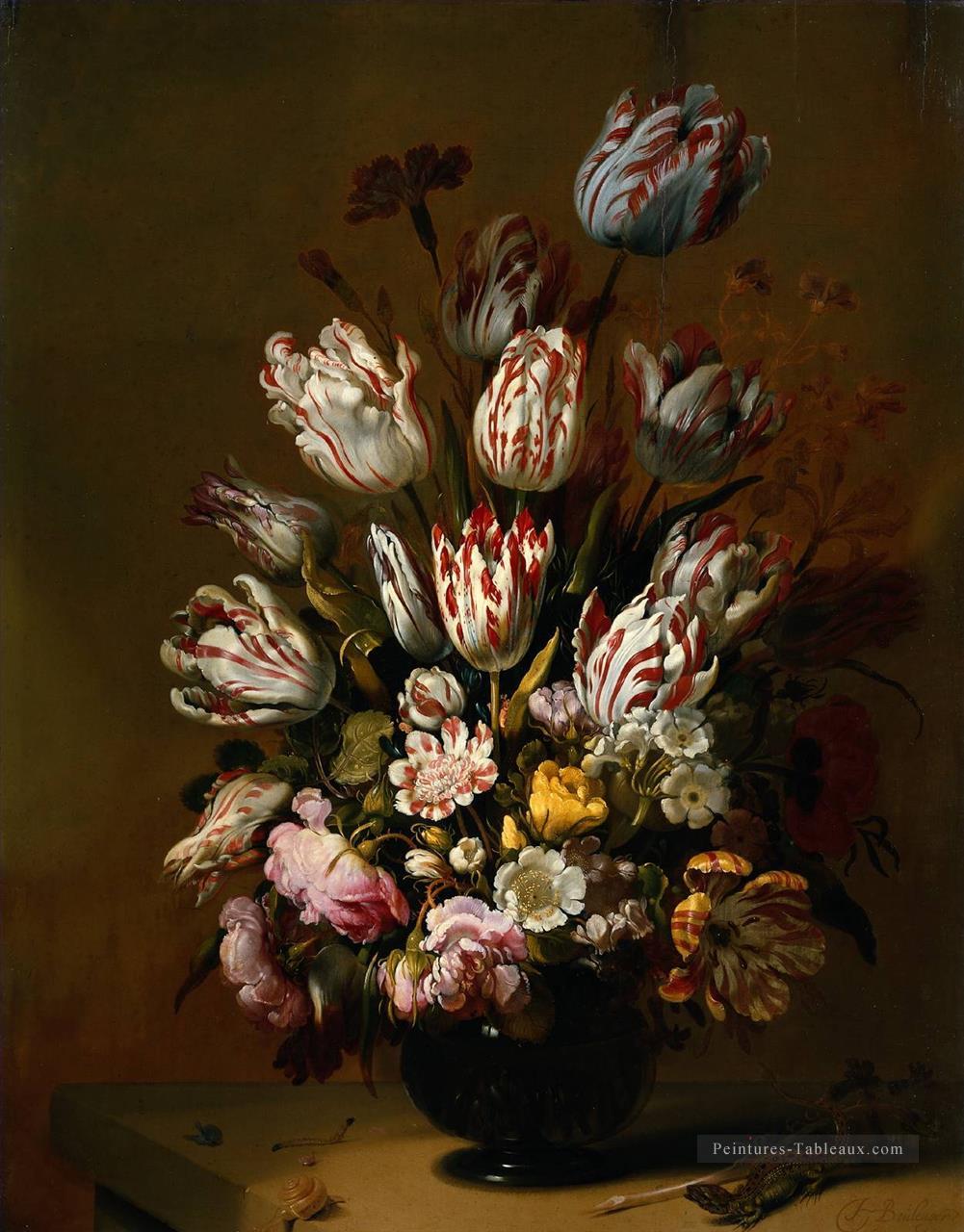 Hans Bollongier Stilleven a rencontré Bloemen Fleuring Peintures à l'huile